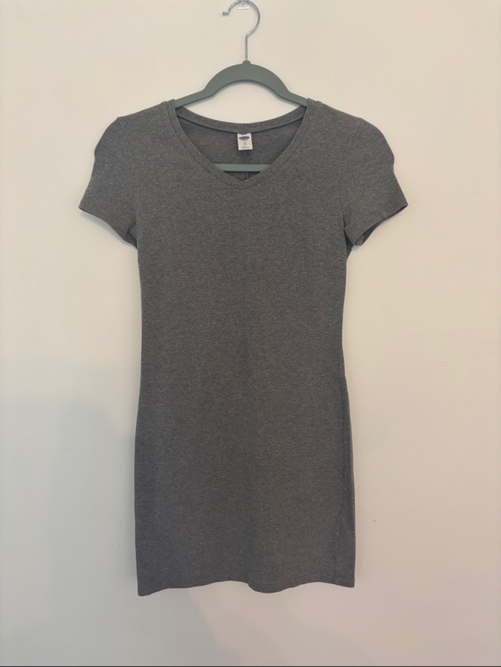 Old Navy Heather Gray V-Neck Tee Dress